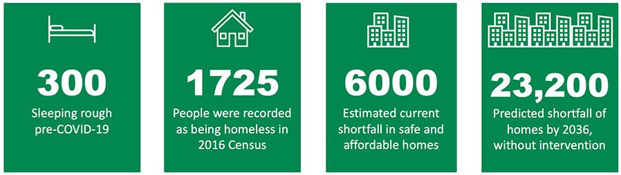 Homelessness and affordable housing facts and figures. See below for full text.